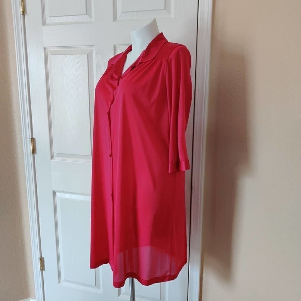 Vintage 60s Vanity Fair button front nightgown L - Picture 3 of 8